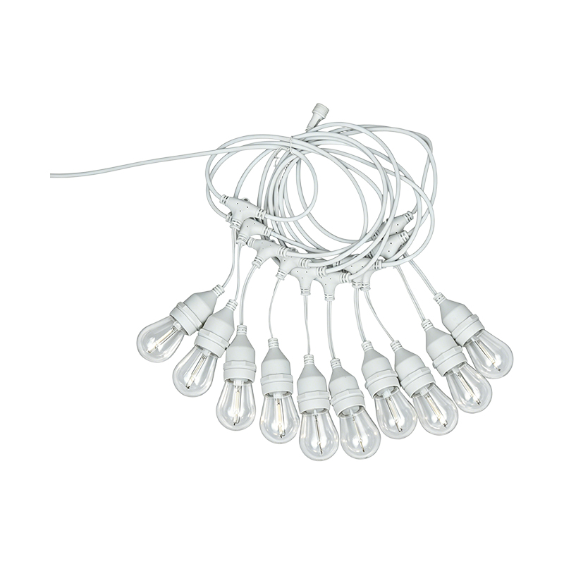 S14 hengende wire E27 spiral gjennomsiktig lampeskjerm farge streng lys