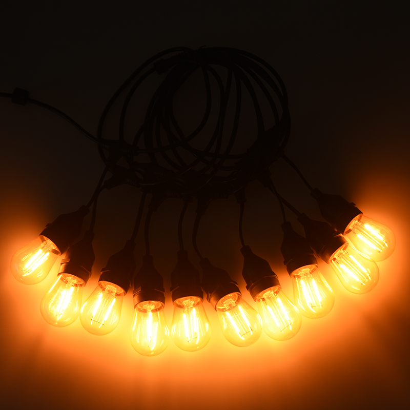 S14 hengende wire E27 varmhvit strenglampe enkel lampe 2W