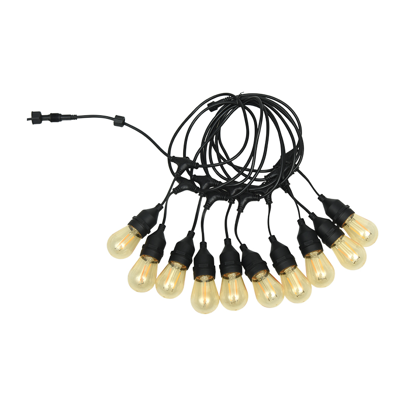 S14 hengende wire E27 varmhvit strenglampe enkel lampe 2W