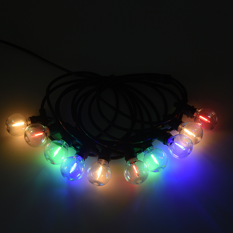 G40 Ball Bubble E12 Spiral Munn Fargerik LED dekorativ festongbelysning