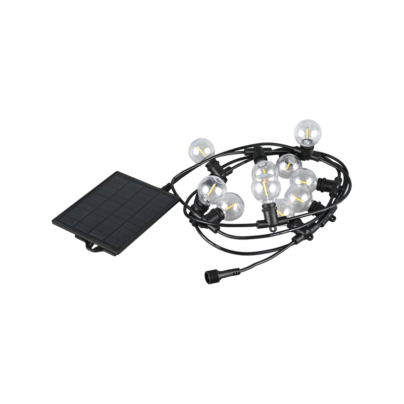 G40 integrert solcellelys (E12 lampeholder, 5 meter 10 lys)